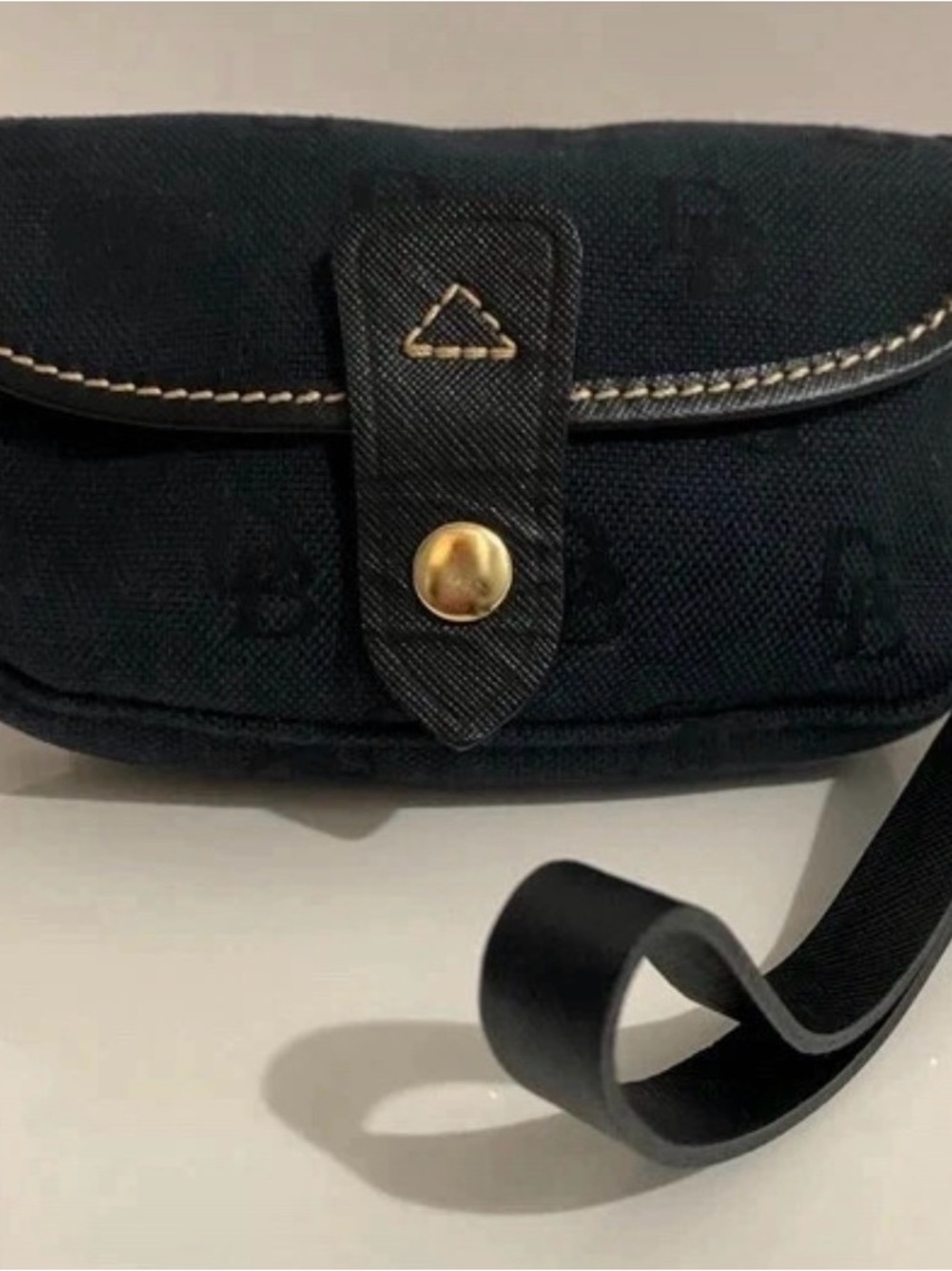Vintage Y2K Dooney & Bourke Black DB Canvas Wristlet / Inside Purse Organizer